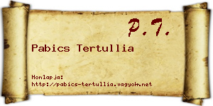 Pabics Tertullia névjegykártya